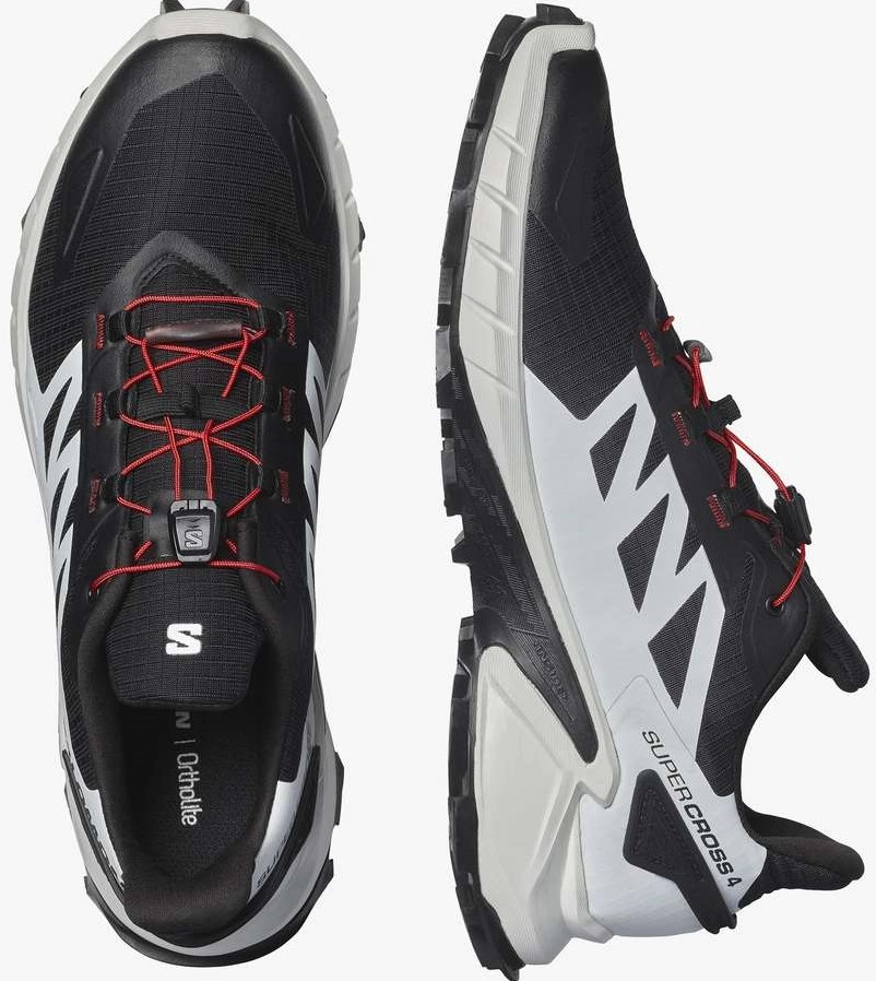 Trailrunning Schoen Salomon Men Supercross 4 Black White Fiery Red 7 Trailrunning Schoen Salomon Men Supercross 4 Black White Fiery Red - Afbeelding 5
